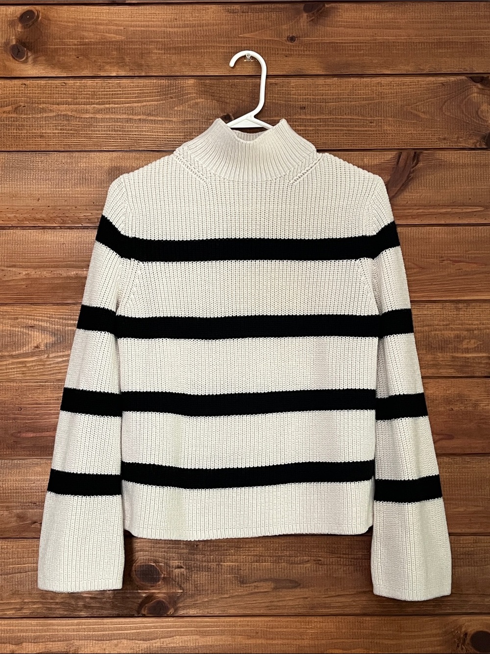 Banana Republic Extra Fine Merino Wool Blend Stripe Parisian Style Sweater Sz XS